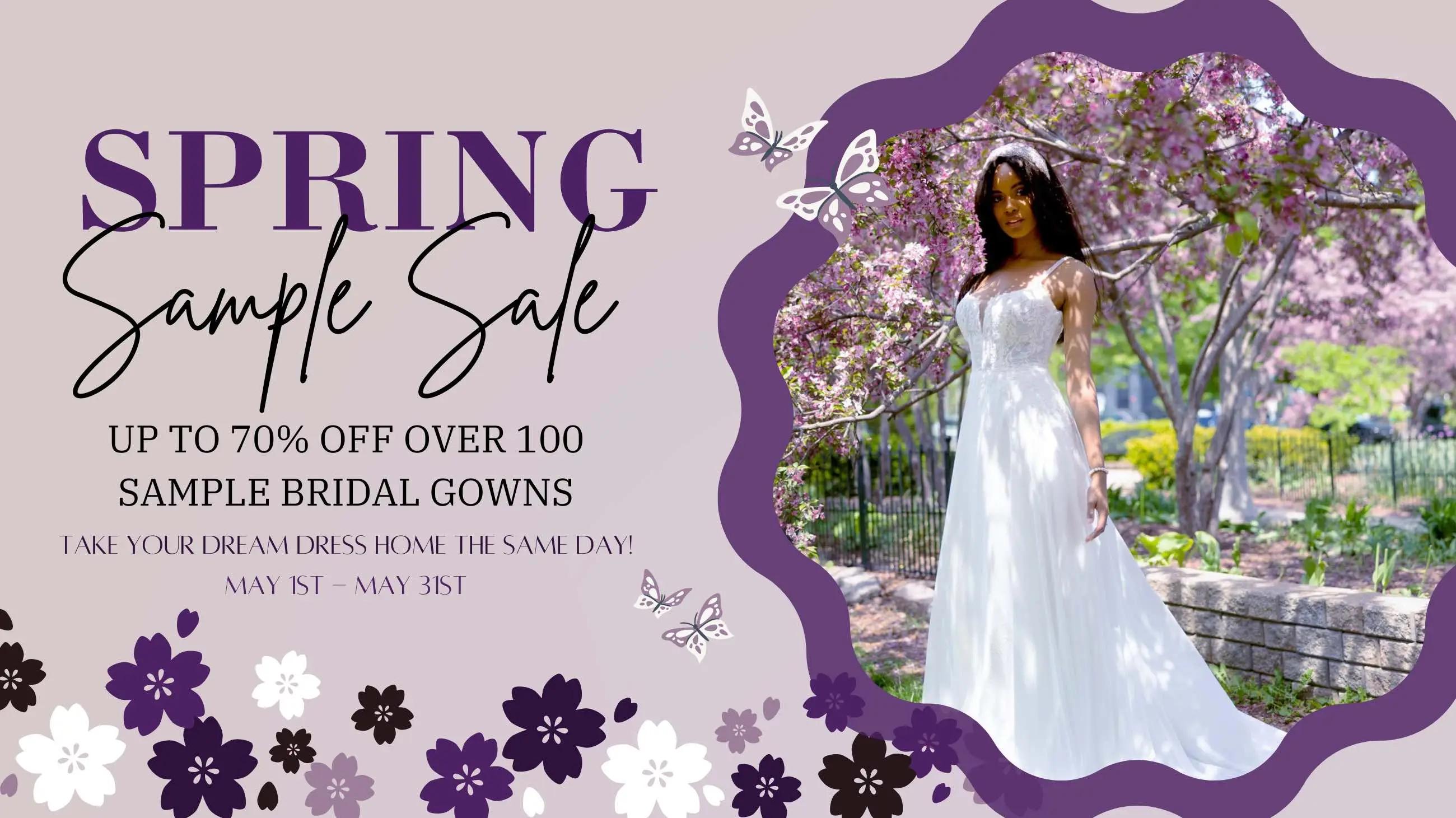 Spring Sample Sale during May at Wendy's Bridal