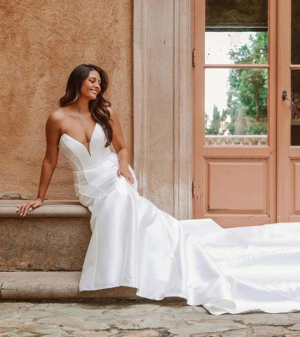 Model wearing a bridal gown