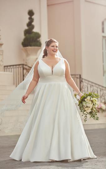 Stella York Style No. 6758ZZ #6 (IV-PL) Ivory Gown with Porcelain Tulle Plunge thumbnail