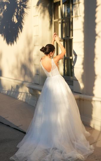 Stella York Style No. 7906IS #8 (IVIV-PL) Ivory Lace & Tulle over Ivory Gown w Porcelain Tulle Plunge thumbnail