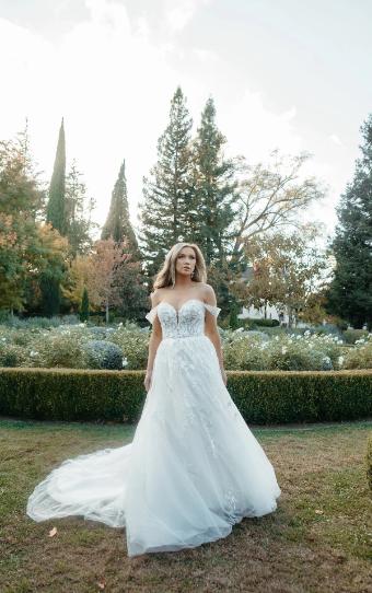 Stella York Style No. 7849CR #6 (IVIV-PL) Ivory Lace and Tulle over Ivory Gown w Porcelain Tulle Plunge thumbnail