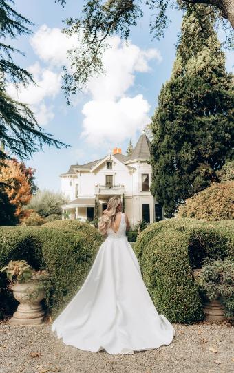 Stella York Style No. 7895IV #3 (IV-PL) Ivory Gown w Porcelain Tulle Plunge thumbnail