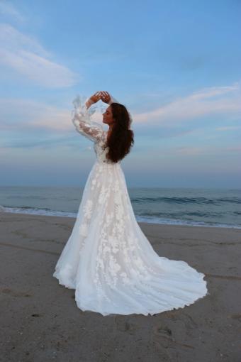 All Who Wander Style No. SAYLOR-ZZ #3 (TL-PL) TULUM GOWN W PORCELAIN TULLE PLUNGE thumbnail